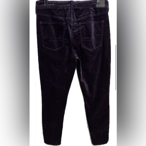 American Eagle High Waist Velvet Deep Purple Jegging Women’s Size 12 Short - Picture 3 of 7
